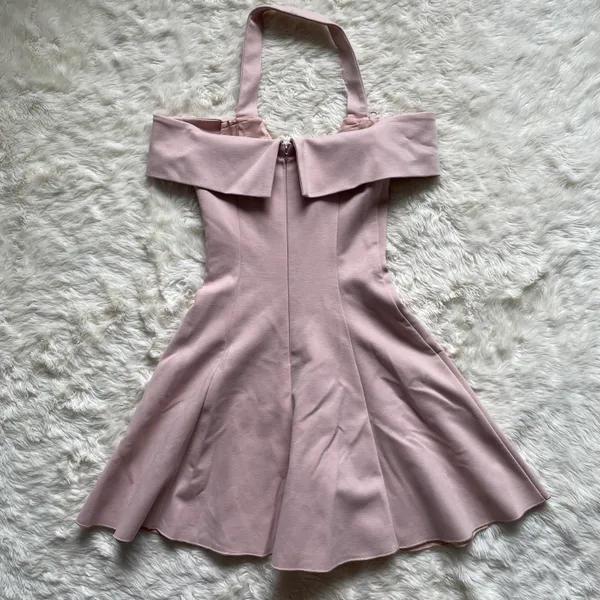Nicholas x Dress Sadie Halter Mini in Blush Pink 0 NWT New - Image 3