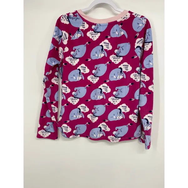 Disney Eeyore Womens Pink Pajama Sleepwear Top Shirt NEW Medium - Image 9