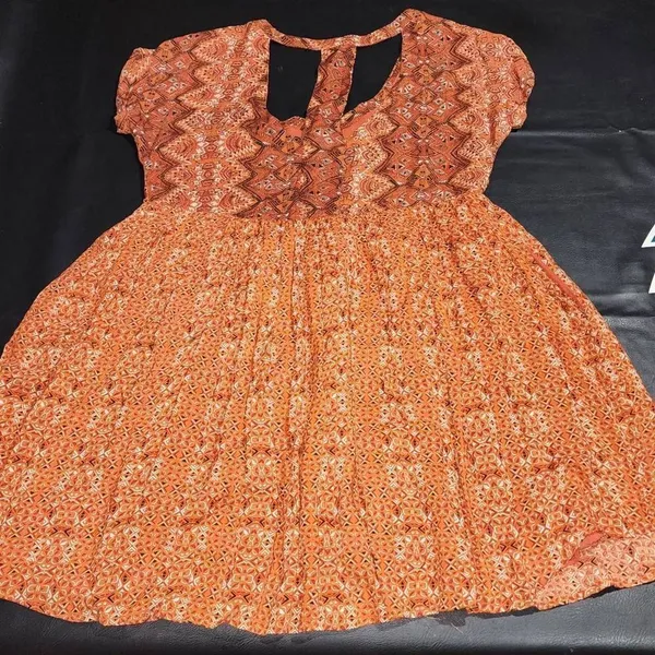 Free People Womens Orange‎ Sundown Open Back Babydoll Dress Medium - Image 2