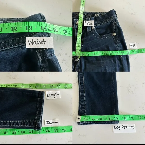 ￼Miss Me‎ Signature Skinny Crop Women’s Size 27 Western Biker Ankle Jeans - Image 7