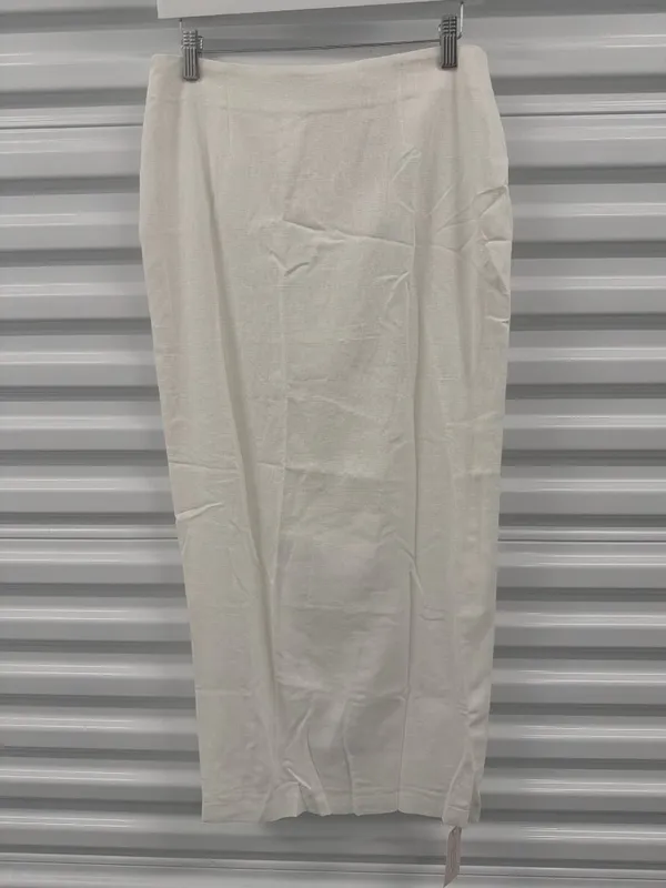 Sau Lee Capri Linen Midi Skirt Ivory Womens Size 10 - Image 5