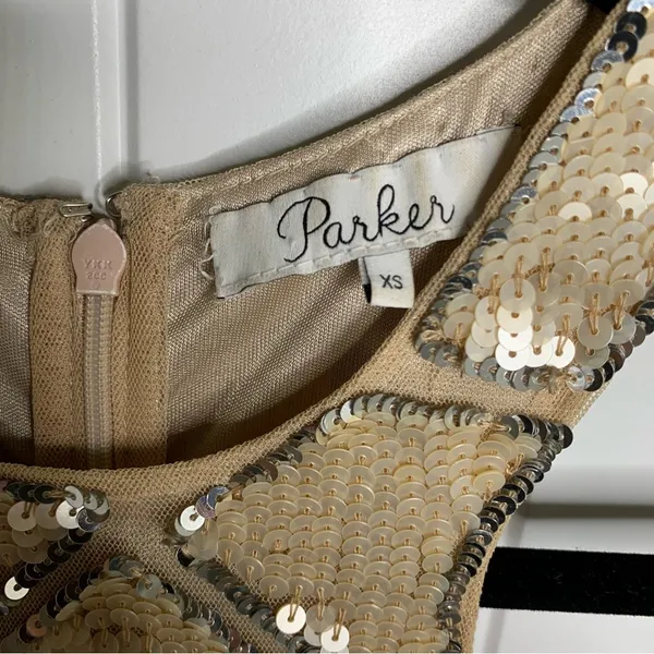 Parker Revolve gold‎ sequin bodycon mini dress party holiday new year XS wedding - Image 6