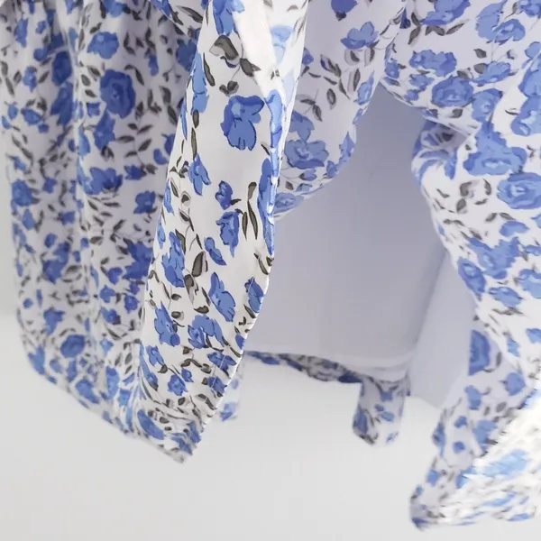 Floral Mini Lined Ruffle Beach Dress - Image 6
