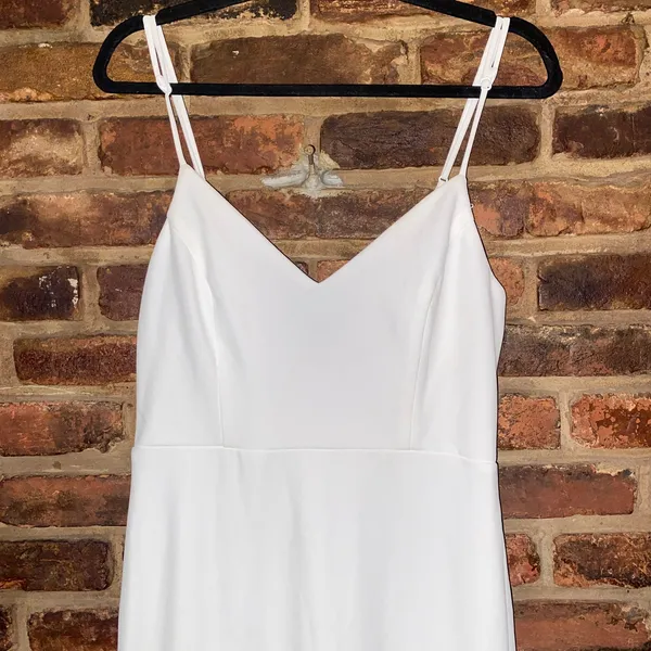 NWOT Lulus Feeling of Forever White Sleeveless Mermaid Maxi Dress Women's Medium - Image 4