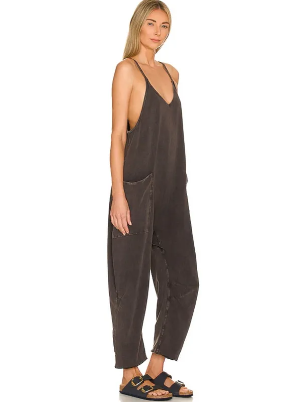 Free People Movement Hot Shot Onesie in Washed Black Size Medium - Image 2