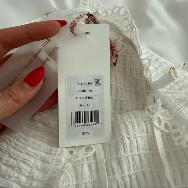 LOVESHACKFANCY CONDIE EYELET TOP! - Image 3