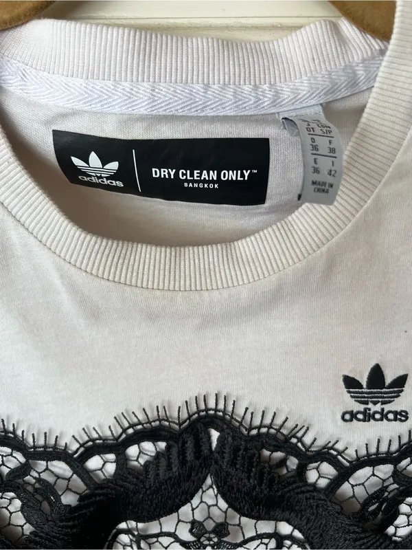 adidas x Dry Clean Only Bangkok Black Lace T-Shirt Dress Rare S - Image 7