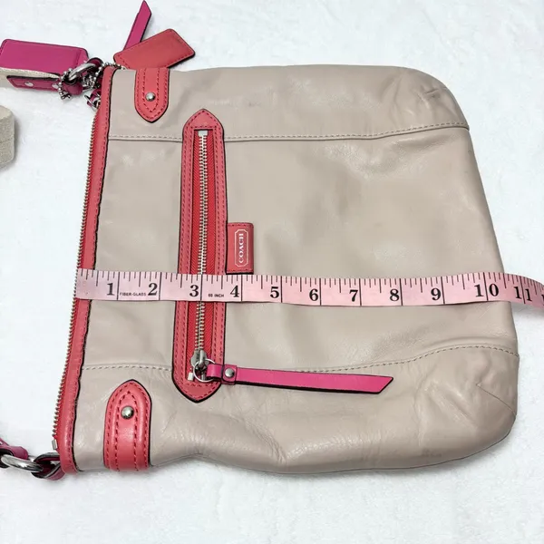 Coach‎ Vintage Daisy Spectator Tan Orange Pink Crossbody Bag - Image 7