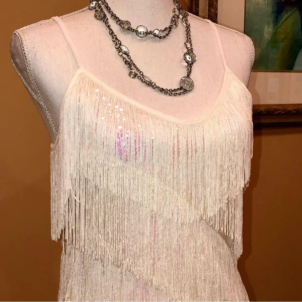 🆕 1920s Sequin and Fringe Flapper Party Mini Dress - Image 5