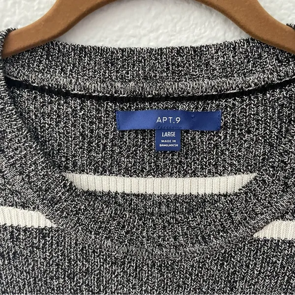 Apt. 9 Black & White Striped Sweater - Image 3
