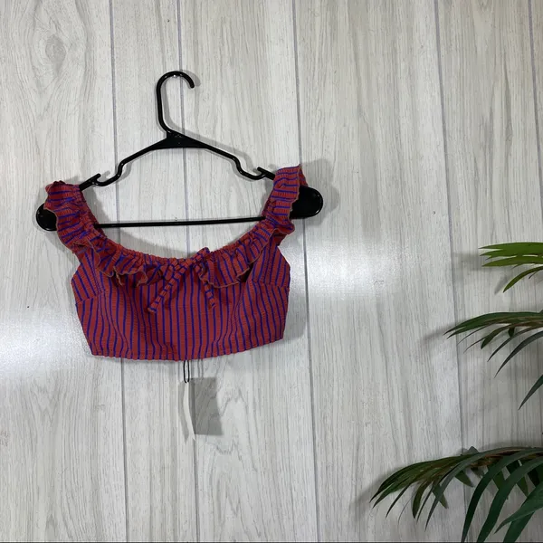 NEW Solid & Striped The Paloma Bikini Top Seersucker size S Small NWT - Image 2