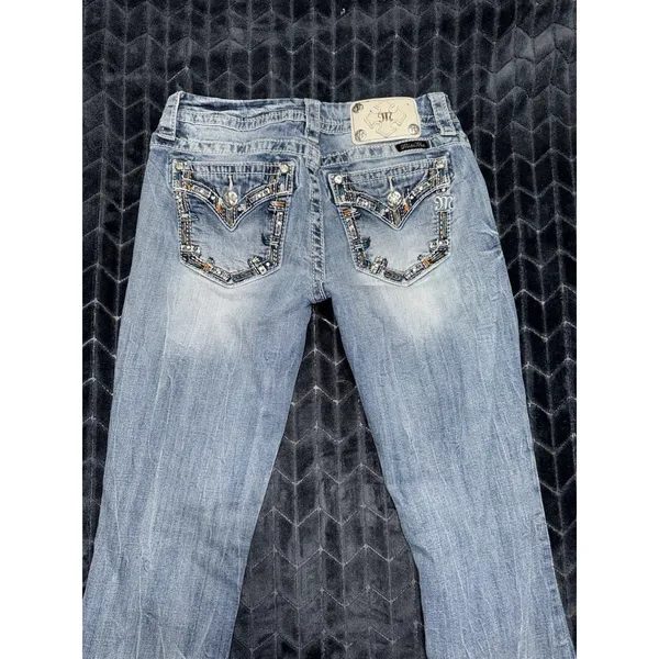 Miss Me Womens Bootcut Jeans Medium Wash Embroidered Mid Rise Sz 27 - Image 6
