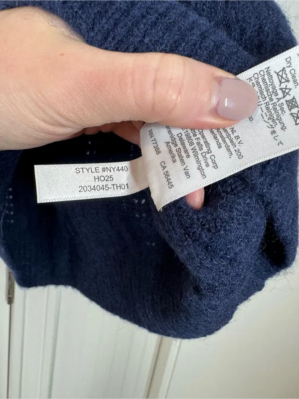 Madewell Cloudsoft Charm Stitch Hazel Sweater Tee Small Navy Blue Preppy juniper - Image 4
