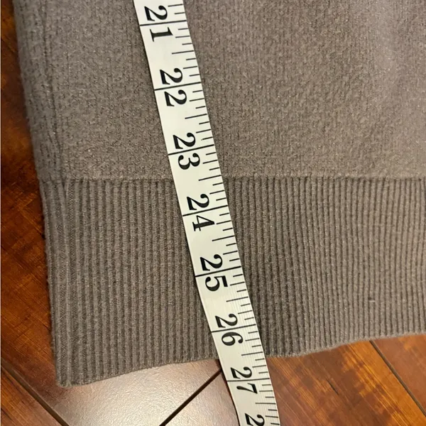 ZARA Knit Wide Leg Pants Brown Fleece Textured Ribbed Hem Pull-On Lounge Small - Image 15