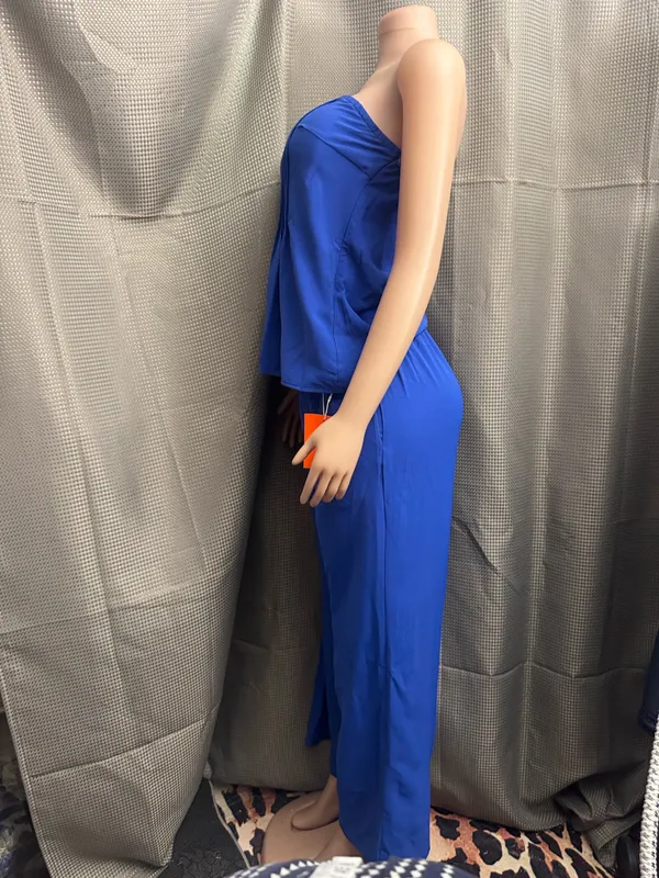 New size medium stretchy two piece set Blue - Image 3