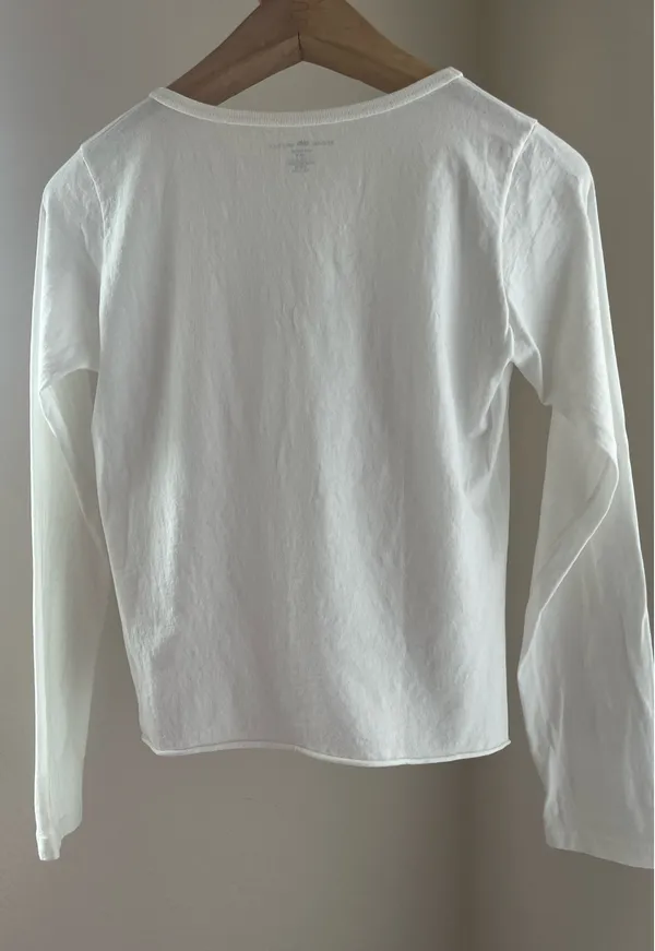 Brandy Melville Long White Sleeve Top - Image 2