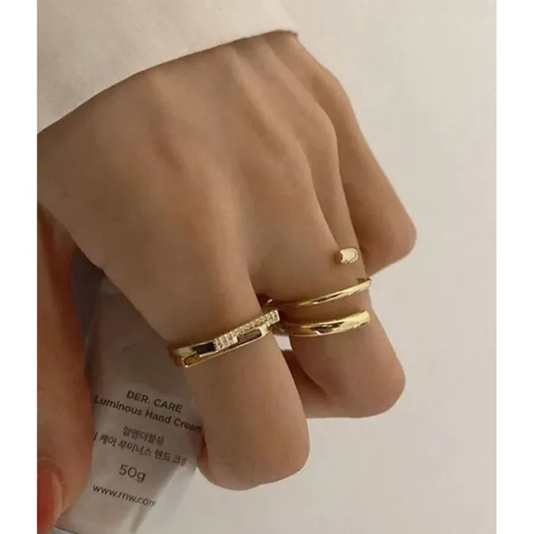 Boutique NEW Women's 14 Gold Filled Bar Simulated Diamond Ring,‎ Adjustable - Image 5
