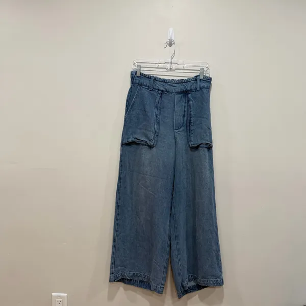 YFB (Young Fabulous & Broke) Wide Leg Utility Denim Pants | High Rise | Blue Wash Size medium - Image 3