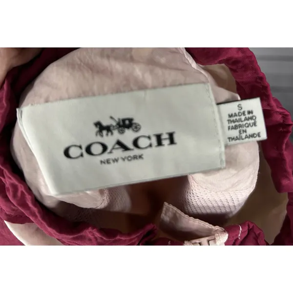 COACH Colorblock Signature Track Full Zip Jacket Crystal Pink Multi Size Small - Image 9