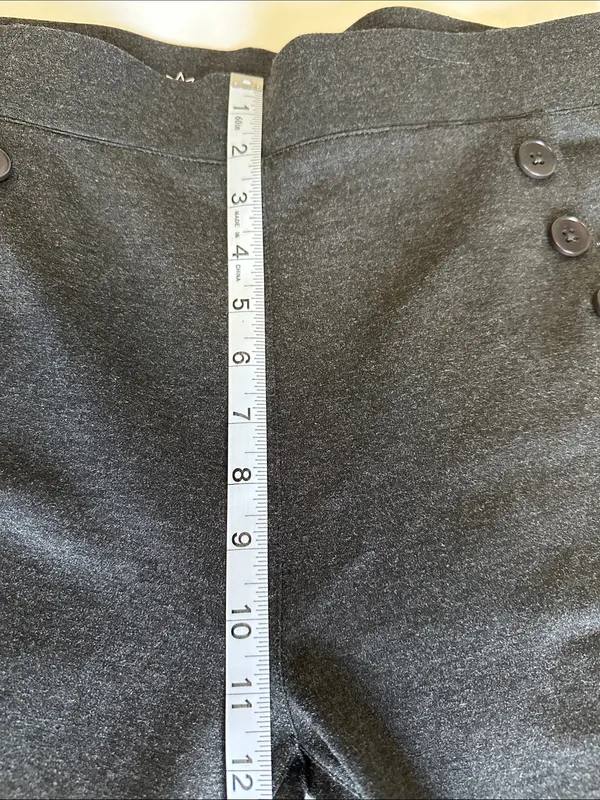Betabrand Dark Heather Gray Pants with Front Button Accents Size Large Petite - Image 5