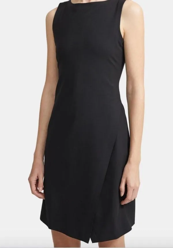 Theory Risbana New Stretch Wool Sheath Dress Black size 6 - Image 3
