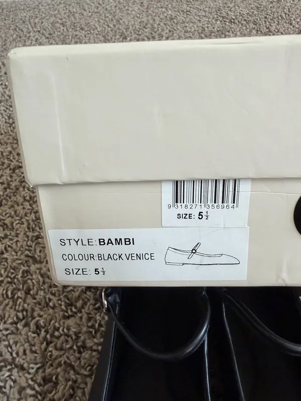 Tony Bianco BAMBI flats in BLACK VENICE, size 5.5 - Image 12