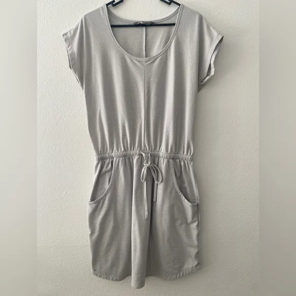 The North Face Striped Blouson Dress Womens‎ Size S/P Waist Tie Short Sleeve - Image 5