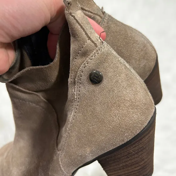 Paul Green Suede Block‎ Heel Ankle Boots Taupe Women's Size 5 - Image 4