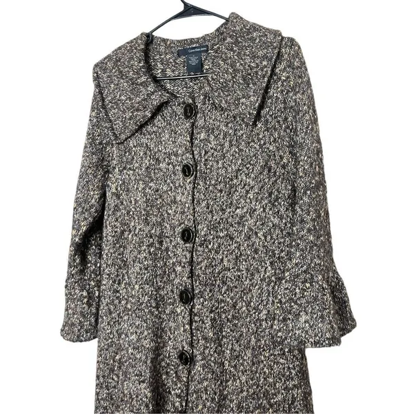 Calvin Klein Jeans‎ Brown Long Line Cardigan Sweater Dress Size M - Image 2