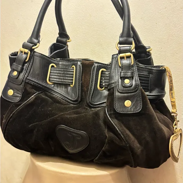 Juicy Couture Vintage Couture Daydreamer Bag Scottie Dog Brown Velour - Image 15