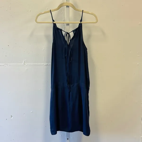 Mason by Barneys New York Navy 100% Silk Wrap Mini Dress Size 0 Party Cocktail - Image 2