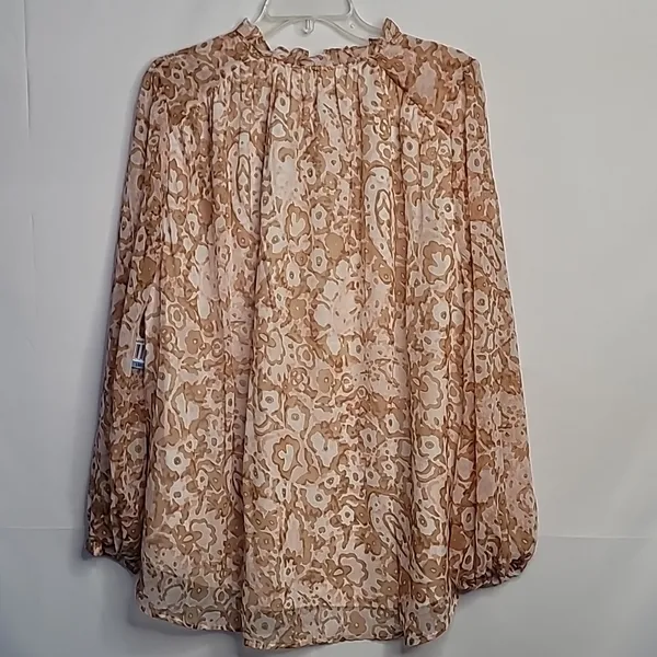 NWT Limited Edition Joie brushed clay print peasant top blouse sz Large - Image 8