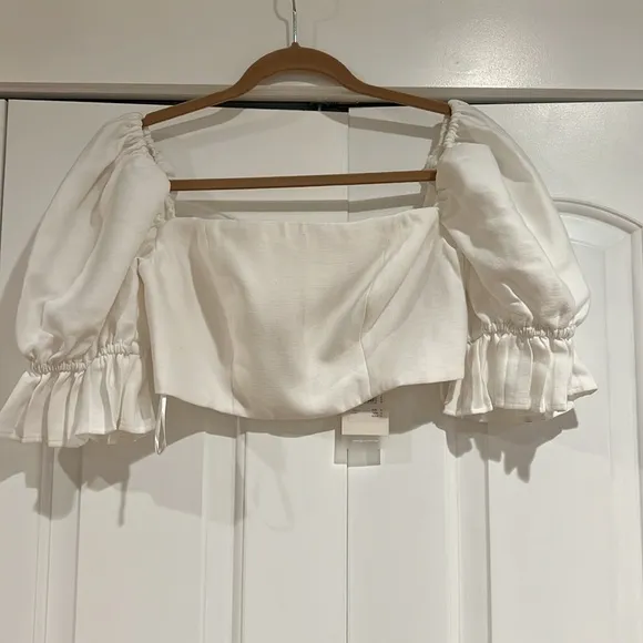 Revolve C/MEO Collective‎ new with tags medium still feel crop top ivory - Image 3
