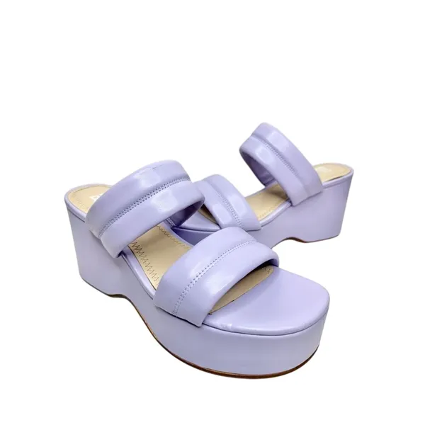 BP Raquelle‎ Purple Puffy Two Strap Platform Wedge Sandals Size 8M Lavender - Image 6