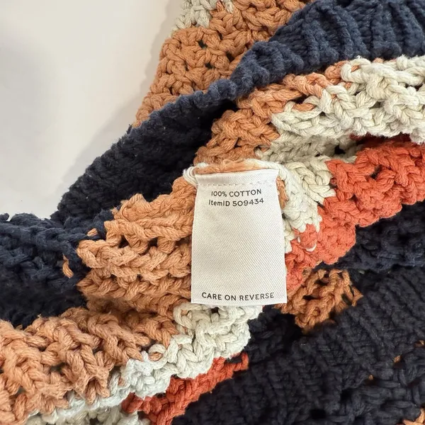 LL Bean Colorful Stripes Sig Bailey Island Chunky Cotton Pullover Sweater‎ LARGE - Image 11