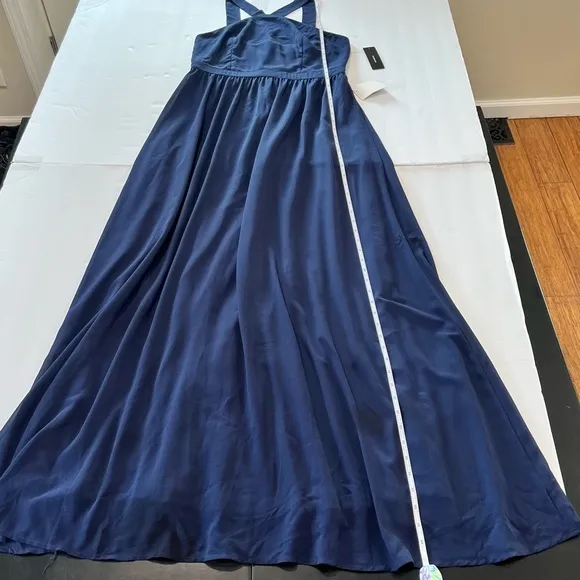 NWT Lulus Air of Romance Navy Blue‎ Maxi Dress LARGE - Image 10