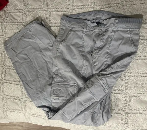 American Eagle Pants Light Blue Cargo Baggy Wide Leg Stretch - Image 2