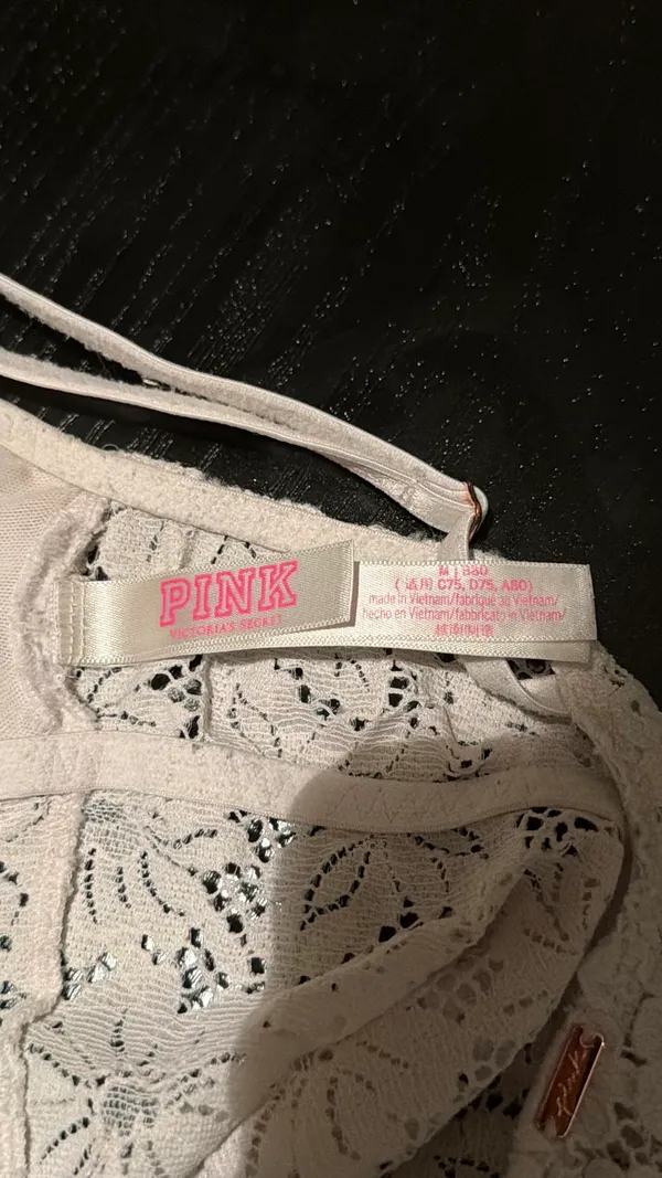 PINK white lace bralette - Image 4