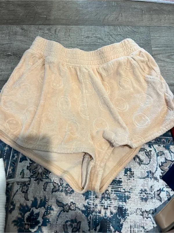 Aerie Cozy Terry Cloth Lounge Shorts in Light Brown - Image 3