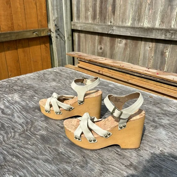 Kork-Ease Women's Dawson Wedge Platform Sandals Off White‎ Size 8 - Image 9