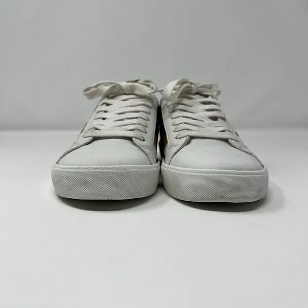 Diane Von Furstenberg Tess 9 Lace Up‎ Sneakers Gold & Red Stripe & Floral Design - Image 12