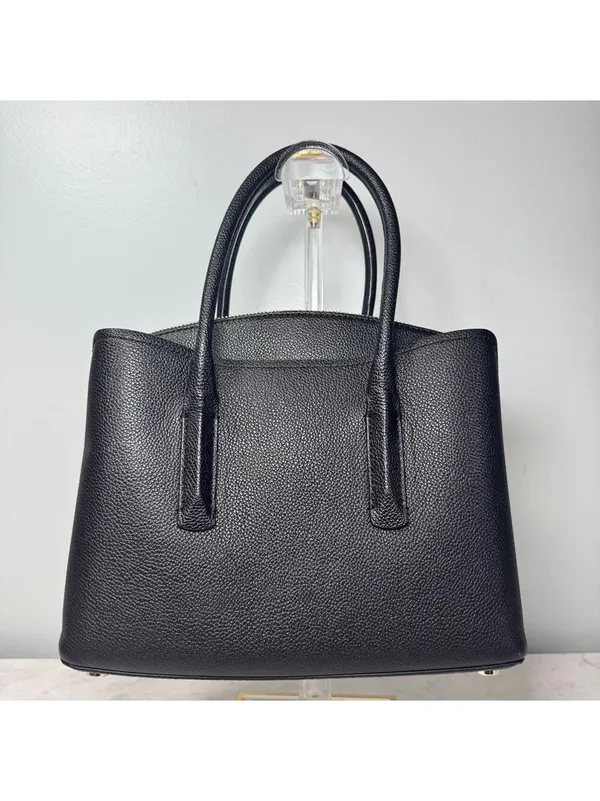 Kate Spade Black Leather Margaux Satchel Tote with Crossbody Strap - Image 4