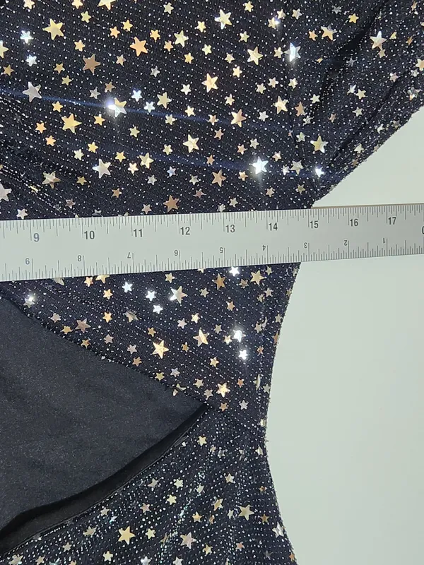 Altar'd State Black Metallic Star Cutout Mini Dress Size Medium - Image 5