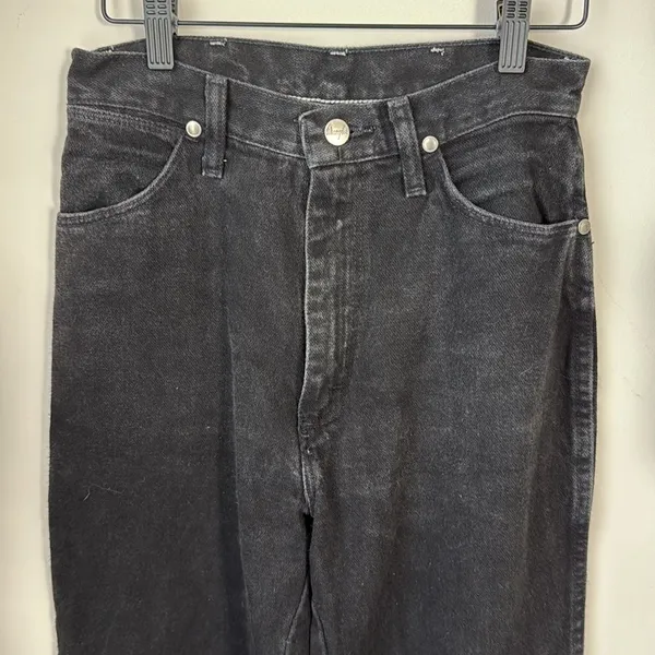 Wrangler Vintage Black High Rise Straight Mom Jean Bareback No Butt Pocket Jeans - Image 8