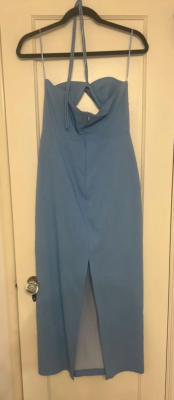 Blue Cut Out Dress Midi - Image 2