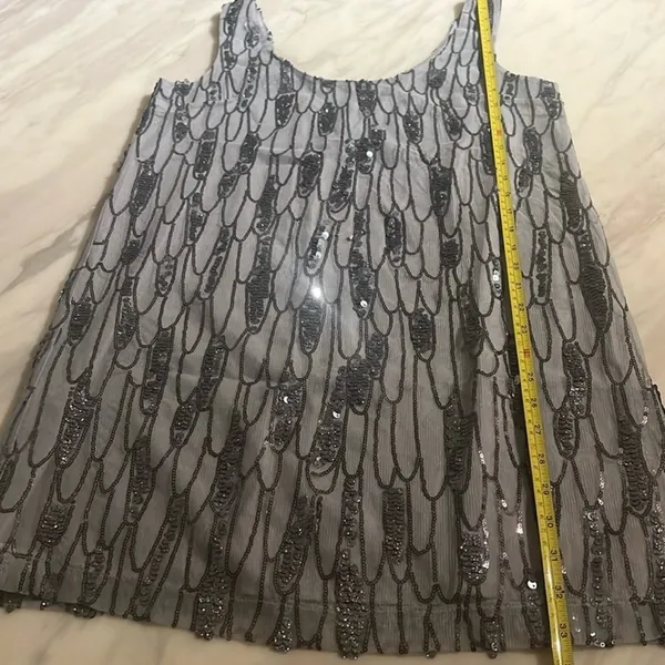 BB Dakota Sequin Shiny Silver Holiday Party Mini Dress Size S - Image 11