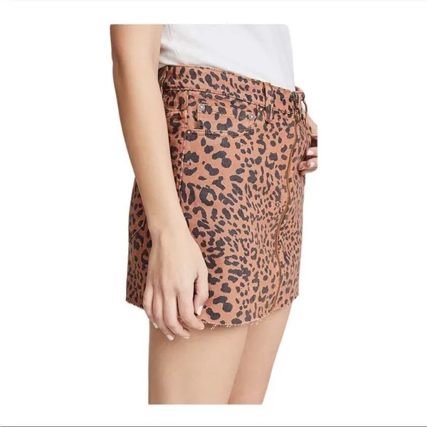 We the free‎ animal print denim skirt 31 - Image 3