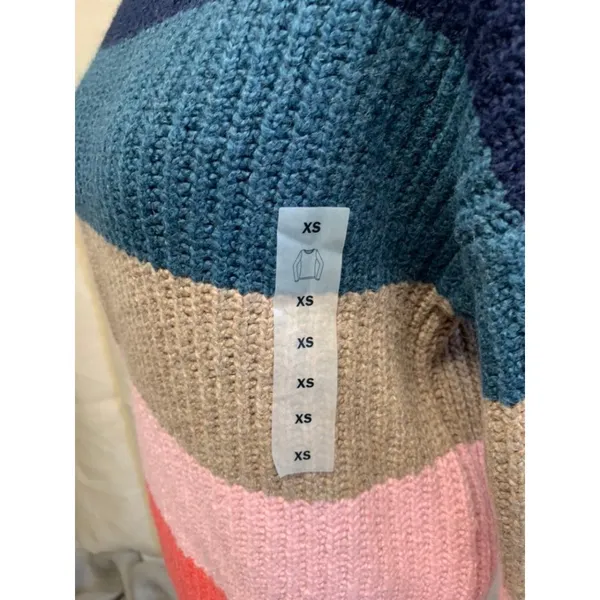 NWT Old Navy Sweater XS Stripes Blue Pink Orange - Image 2