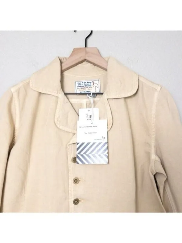 NWT Sandrine Rose Empire Canvas Jacket XS Sunflower Tan Khaki Cotton Linen Chore - Image 6