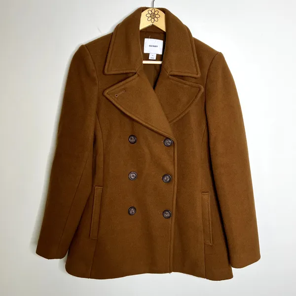Old Navy Wool Brown Button Peacoat - Image 4